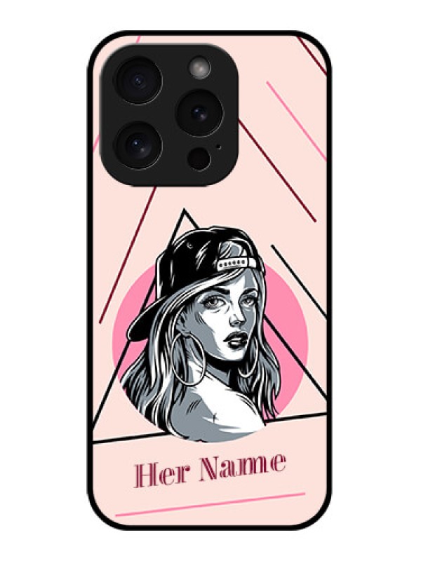 Custom Apple iPhone 15 Pro Custom Glass Phone Case - Rockstar Girl Design