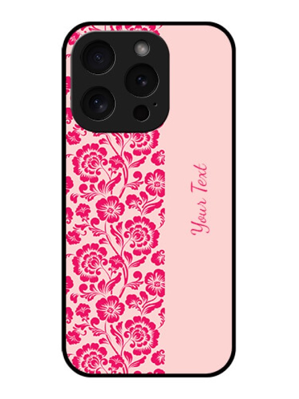 Custom Apple iPhone 15 Pro Custom Glass Phone Case - Attractive Floral Pattern Design