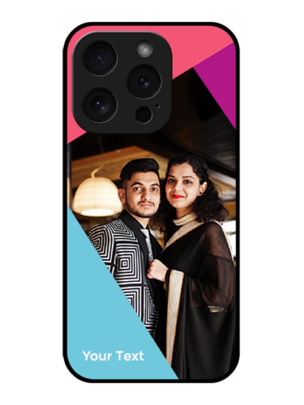 Custom Apple iPhone 15 Pro Custom Glass Phone Case - Stacked Triple Colour Design