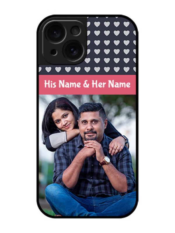 Custom Apple iPhone 15 Custom Glass Phone Case - Love Symbols Design