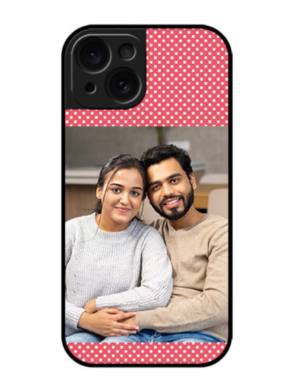 Custom Apple iPhone 15 Custom Glass Phone Case - White Dotted Design