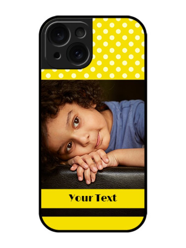 Custom Apple iPhone 15 Custom Glass Phone Case - Bright Yellow Case Design