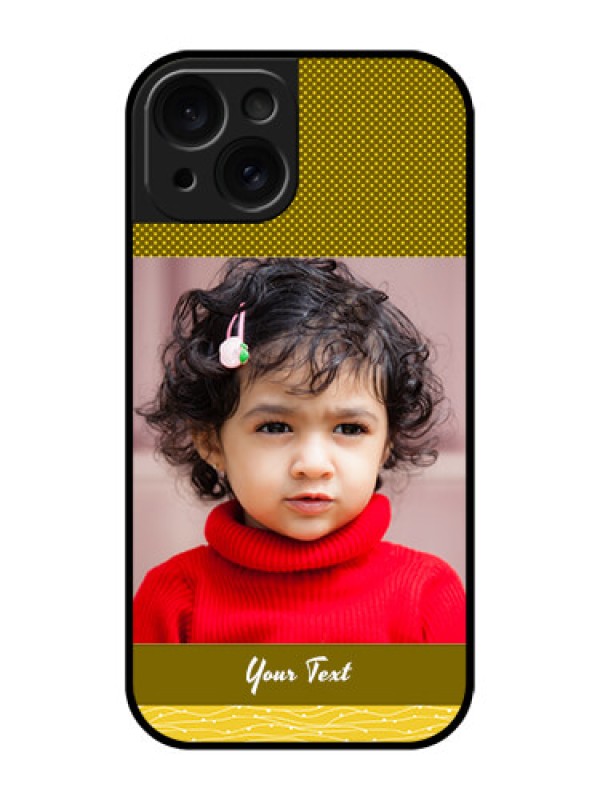 Custom Apple iPhone 15 Custom Glass Phone Case - Simple Green Color Design