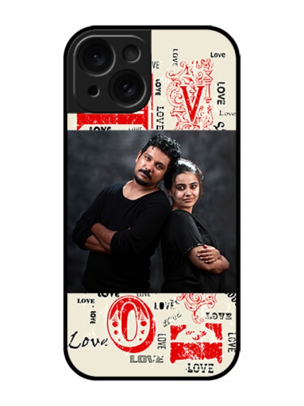 Custom Apple iPhone 15 Custom Glass Phone Case - Trendy Love Design Case