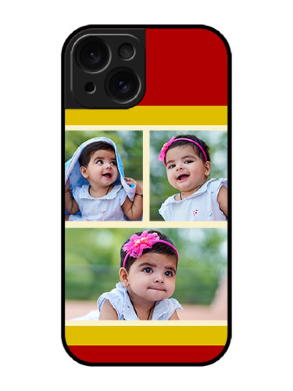 Custom Apple iPhone 15 Custom Glass Phone Case - Multiple Pic Upload Design