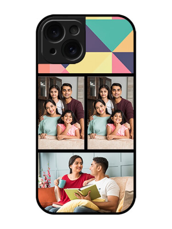 Custom Apple iPhone 15 Custom Glass Phone Case - Bulk Pic Upload Design