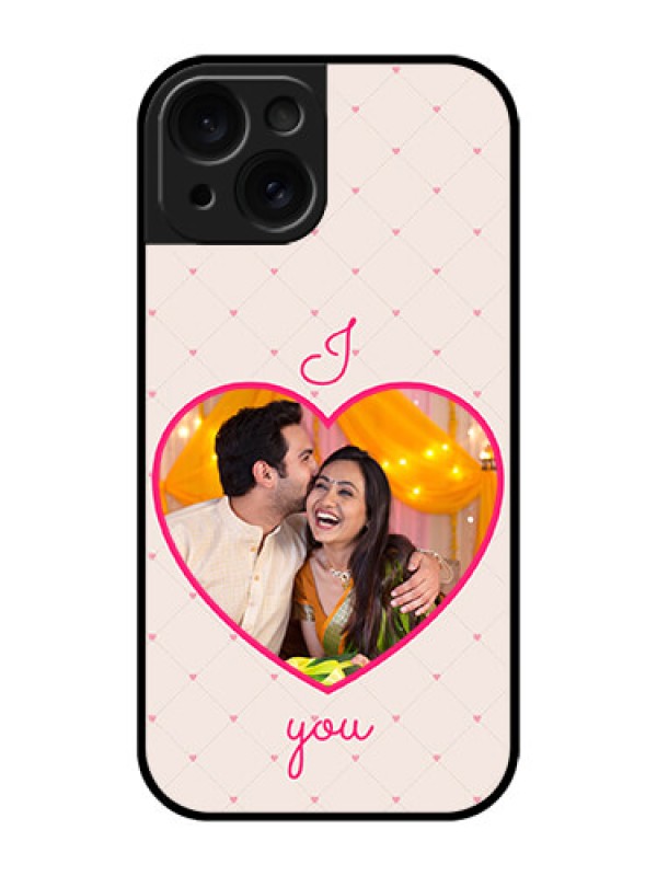 Custom Apple iPhone 15 Custom Glass Phone Case - Heart Shape Design