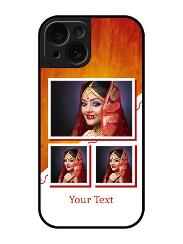 Custom Apple iPhone 15 Custom Glass Phone Case - Wedding Memories Design