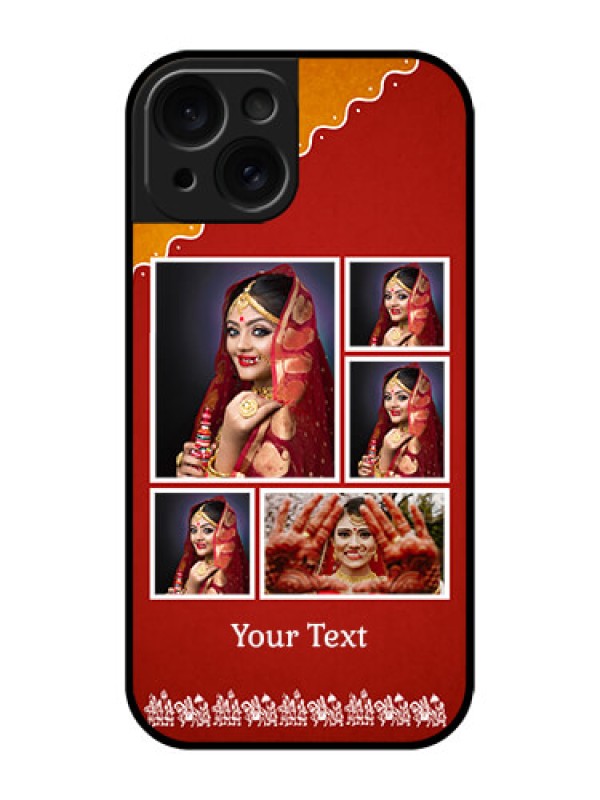 Custom Apple iPhone 15 Custom Glass Phone Case - Wedding Pic Upload Design