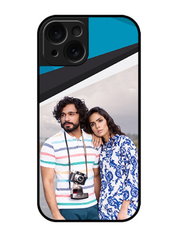 Custom Apple iPhone 15 Custom Glass Phone Case - Simple Pattern Photo Upload Design