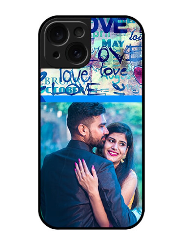 Custom Apple iPhone 15 Custom Glass Phone Case - Colorful Love Design