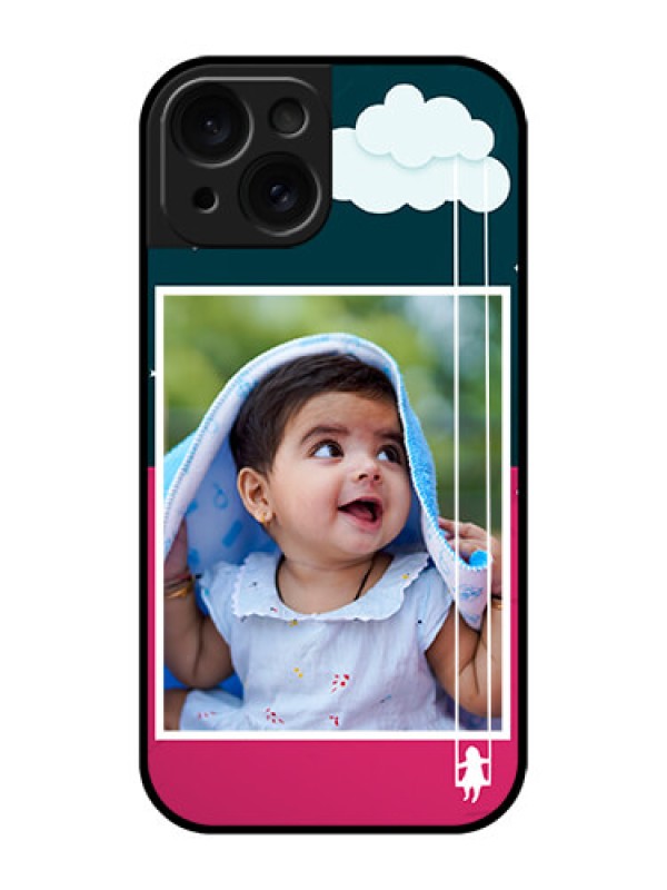 Custom Apple iPhone 15 Custom Glass Phone Case - Cute Girl With Cloud Design