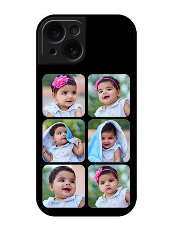 Custom Apple iPhone 15 Custom Glass Phone Case - Multiple Pictures Design
