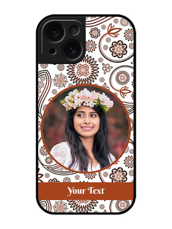 Custom Apple iPhone 15 Custom Glass Phone Case - Abstract Flower Design