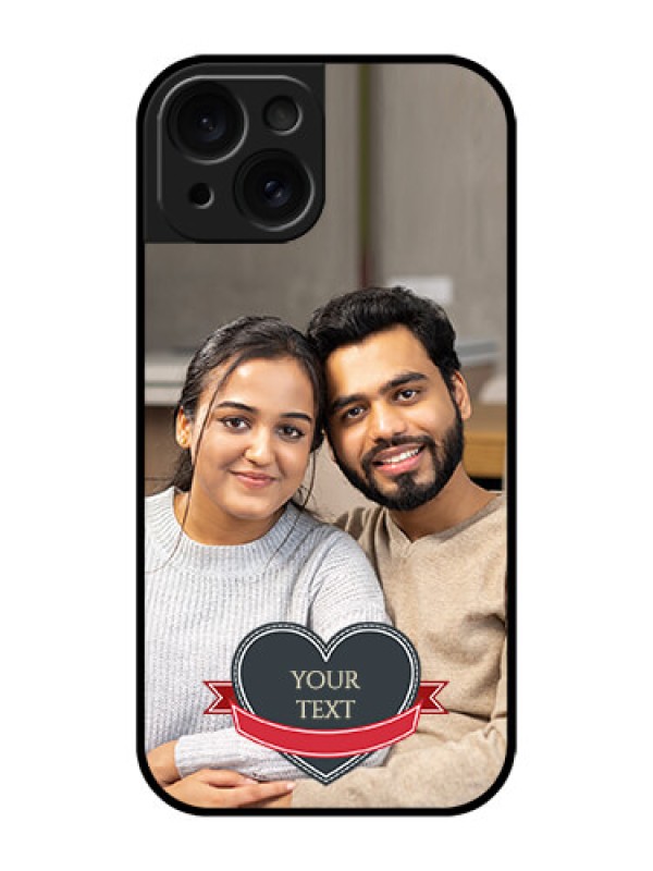Custom Apple iPhone 15 Custom Glass Phone Case - Just Married Couple Design
