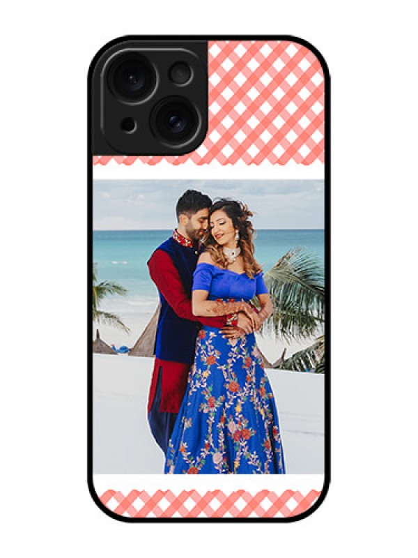 Custom Apple iPhone 15 Custom Glass Phone Case - Pink Pattern Design