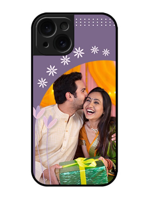 Custom Apple iPhone 15 Custom Glass Phone Case - Lavender Flowers Design