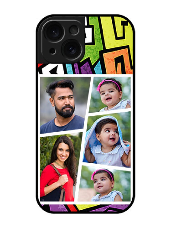 Custom Apple iPhone 15 Custom Glass Phone Case - Graffiti Pattern Design