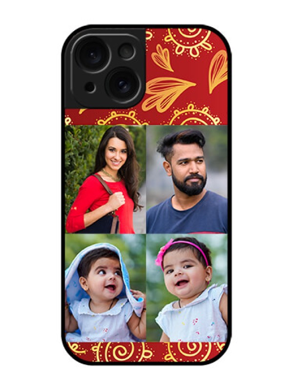 Custom Apple iPhone 15 Custom Glass Phone Case - 4 Image Traditional Design