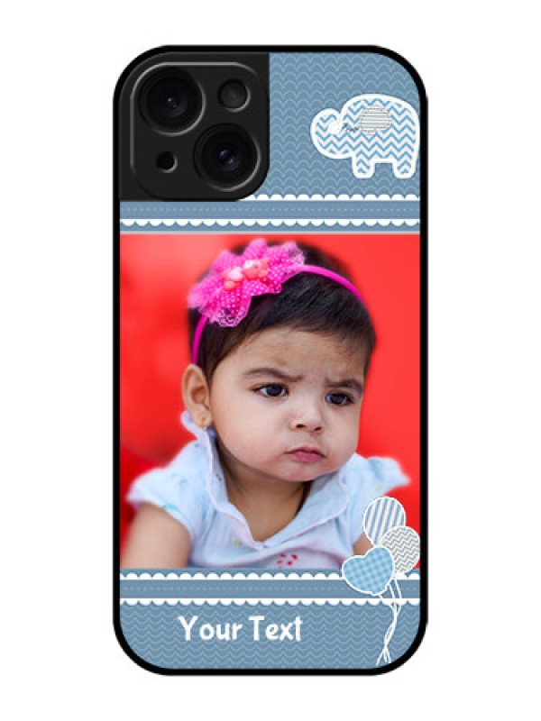 Custom Apple iPhone 15 Custom Glass Phone Case - With Kids Pattern Design