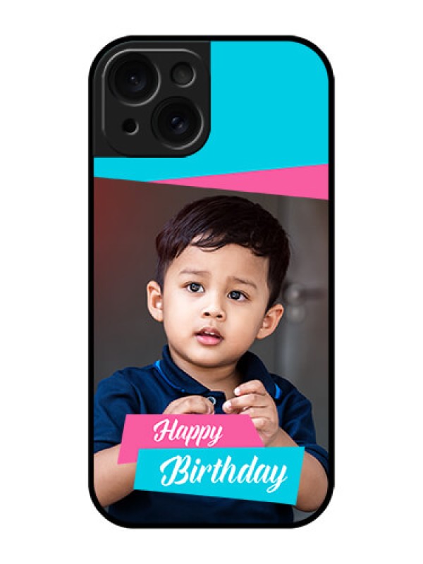 Custom Apple iPhone 15 Custom Glass Phone Case - Image Holder With 2 Color Design