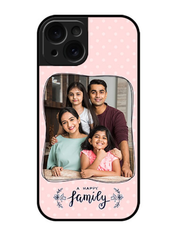 Custom Apple iPhone 15 Custom Glass Phone Case - Family With Dots Design