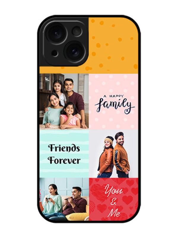 Custom Apple iPhone 15 Custom Glass Phone Case - Images With Quotes Design
