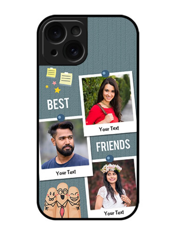 Custom Apple iPhone 15 Custom Glass Phone Case - Sticky Frames And Friendship Design