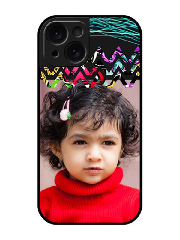 Custom Apple iPhone 15 Custom Glass Phone Case - Neon Abstract Design