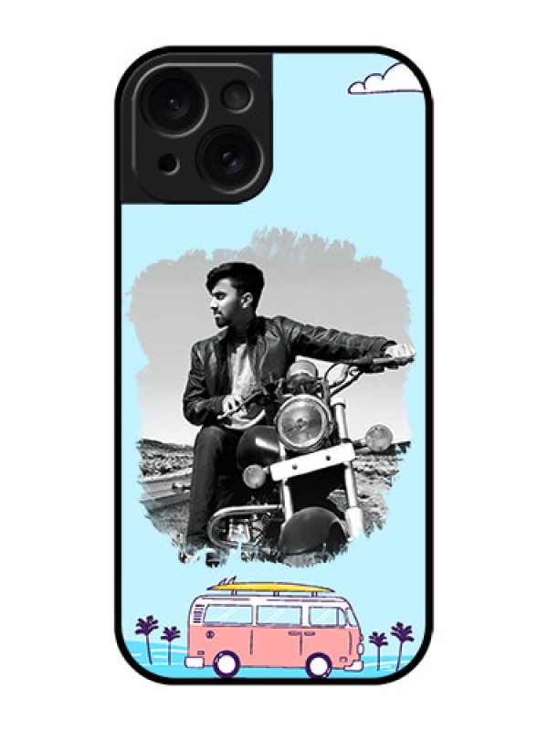 Custom Apple iPhone 15 Custom Glass Phone Case - Travel & Adventure Design