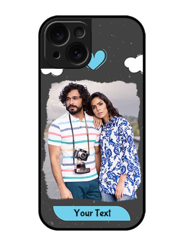 Custom Apple iPhone 15 Custom Glass Phone Case - Splashes With Love Doodles Design