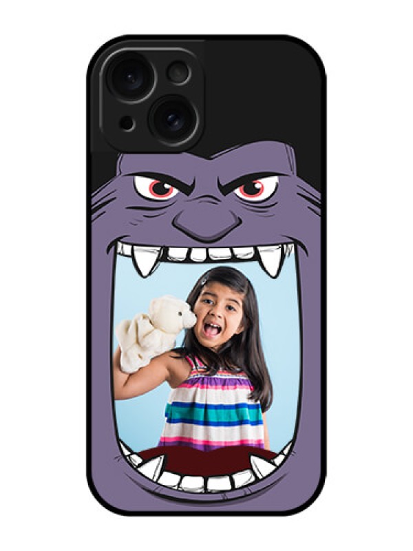Custom Apple iPhone 15 Custom Glass Phone Case - Angry Monster Design