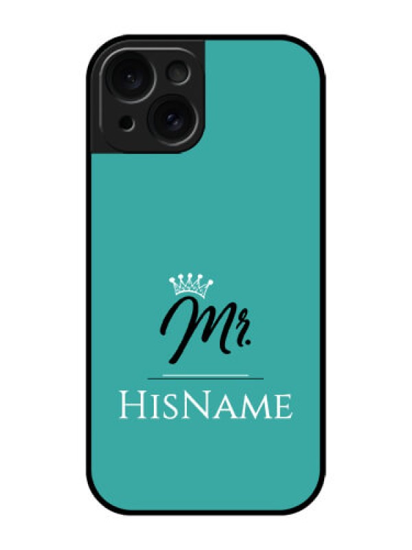 Custom Apple iPhone 15 Custom Glass Phone Case - Mr With Name Design