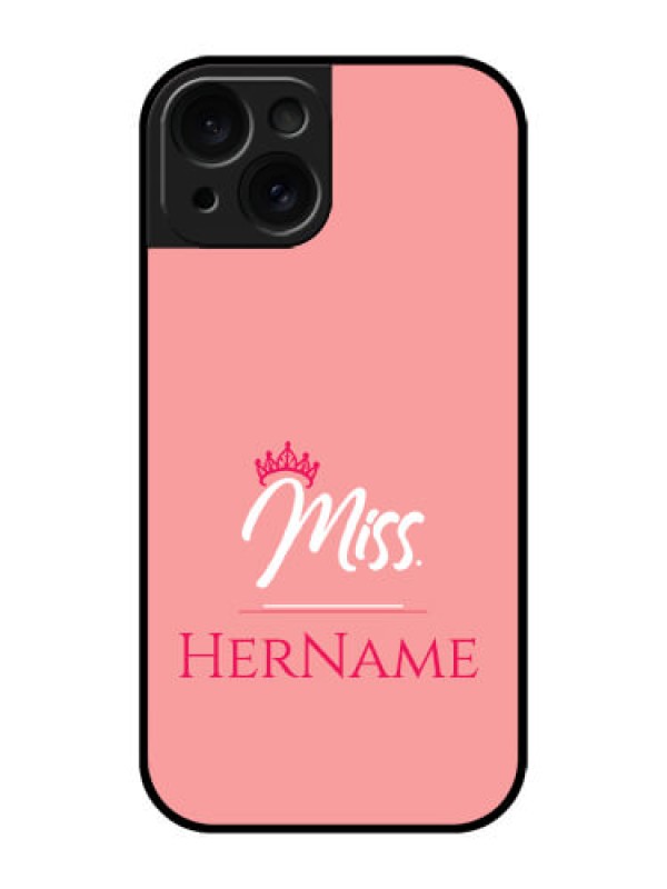 Custom Apple iPhone 15 Custom Glass Phone Case - Mrs With Name Design