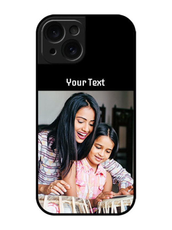 Custom Apple iPhone 15 Custom Glass Phone Case - Photo With Name Design