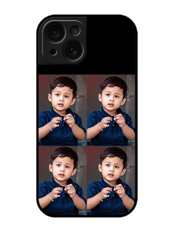 Custom Apple iPhone 15 Custom Glass Phone Case - 4 Image Holder Design
