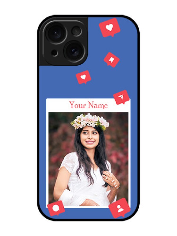 Custom Apple iPhone 15 Custom Glass Phone Case - Like Share And Comment Design
