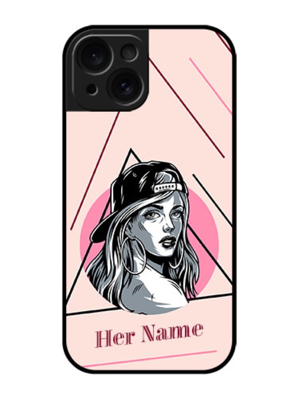 Custom Apple iPhone 15 Custom Glass Phone Case - Rockstar Girl Design