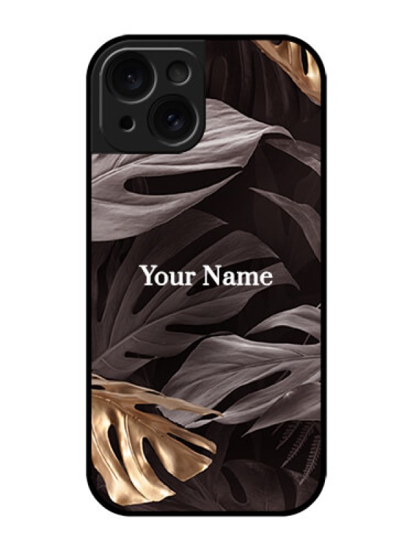 Custom Apple iPhone 15 Custom Glass Phone Case - Wild Leaves Digital Paint Design