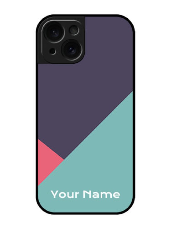 Custom Apple iPhone 15 Custom Glass Phone Case - Tri Color Abstract Design