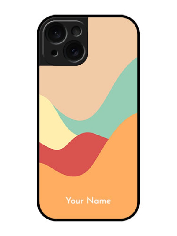 Custom Apple iPhone 15 Custom Glass Phone Case - Ocean Waves Multi - Colour Design