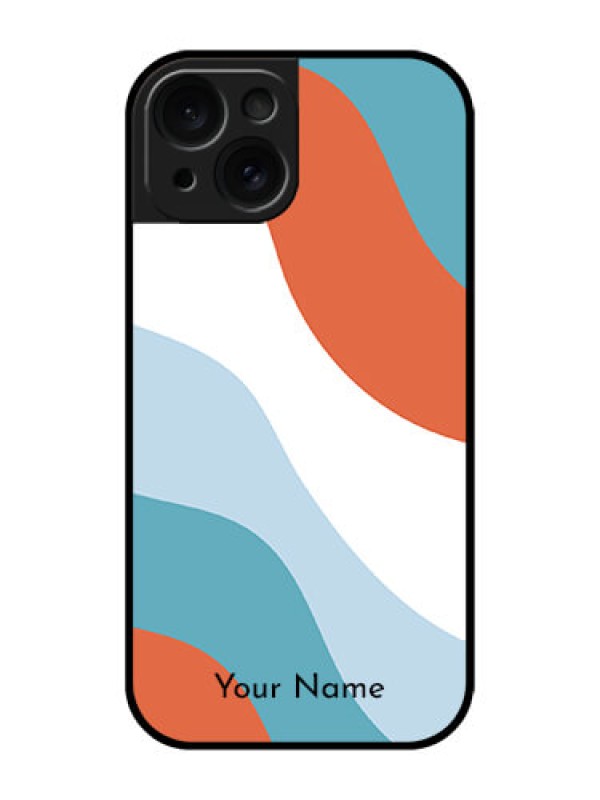 Custom Apple iPhone 15 Custom Glass Phone Case - Coloured Waves Design