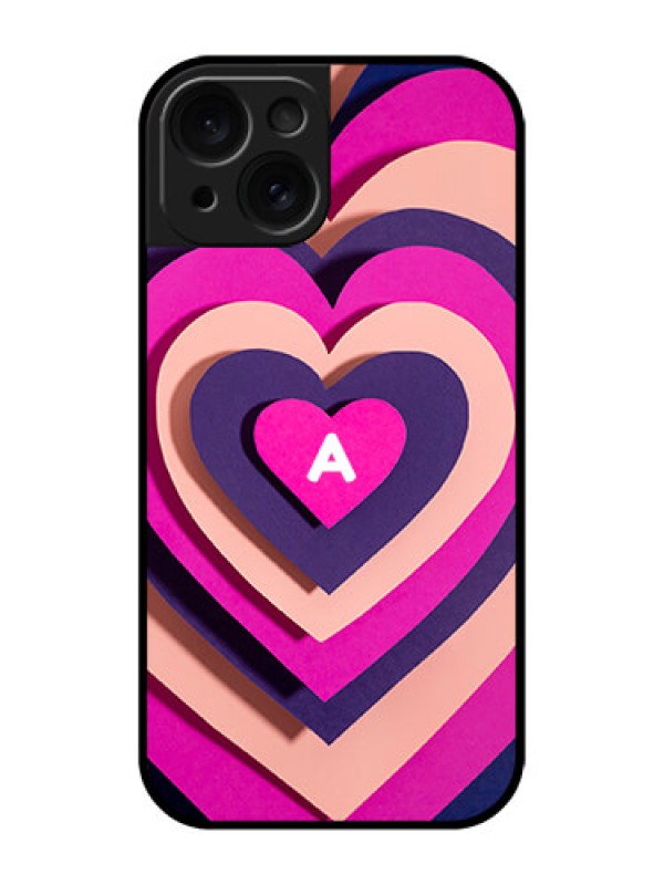 Custom Apple iPhone 15 Custom Glass Phone Case - Cute Heart Pattern Design