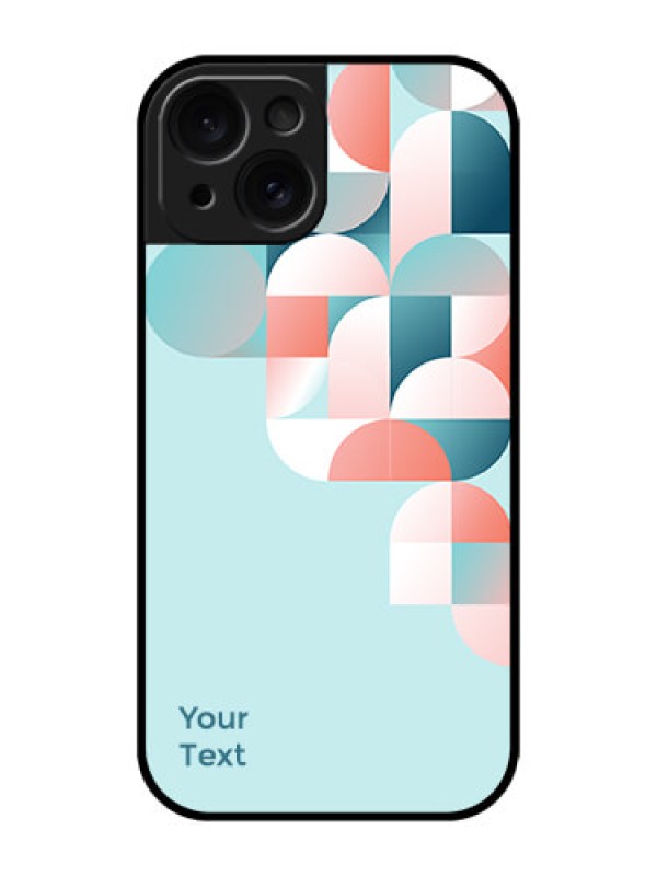 Custom Apple iPhone 15 Custom Glass Phone Case - Stylish Semi - Circle Pattern Design