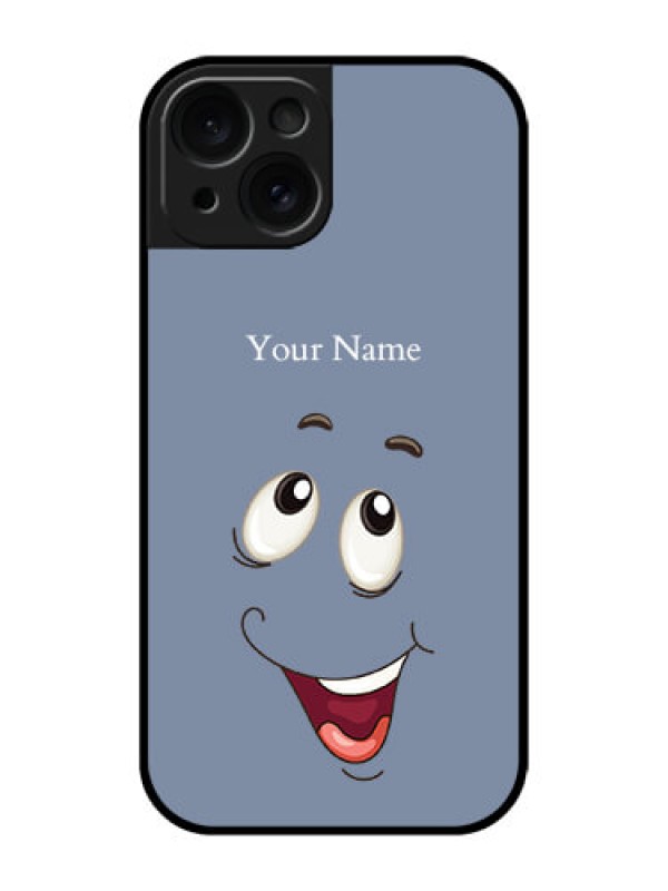 Custom Apple iPhone 15 Custom Glass Phone Case - Laughing Cartoon Face Design