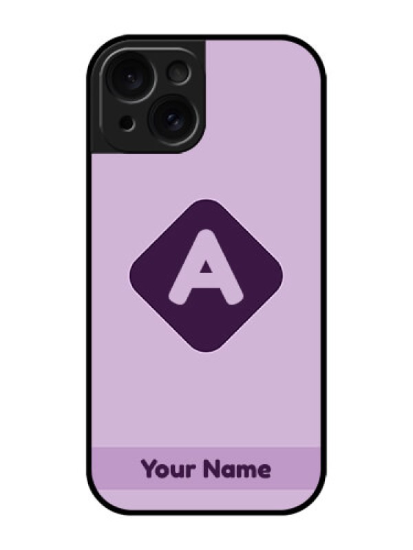 Custom Apple iPhone 15 Custom Glass Phone Case - Custom Letter In Curved Badge Design