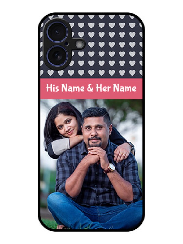 Custom iPhone 16 Plus Custom Glass Phone Case - Love Symbols Design