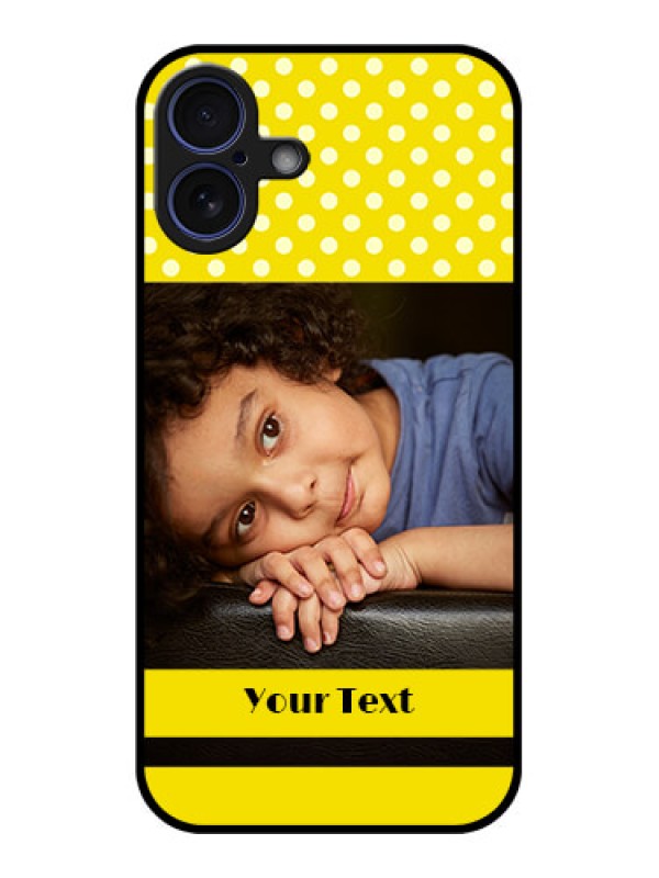 Custom iPhone 16 Plus Custom Glass Phone Case - Bright Yellow Case Design