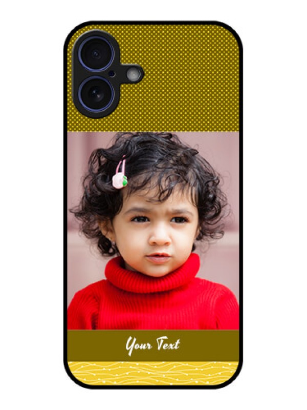 Custom iPhone 16 Plus Custom Glass Phone Case - Simple Green Color Design