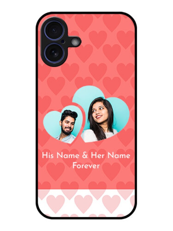 Custom iPhone 16 Plus Custom Glass Phone Case - Couple Pic Upload Design